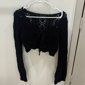 Black Lace Long Sleeve Top